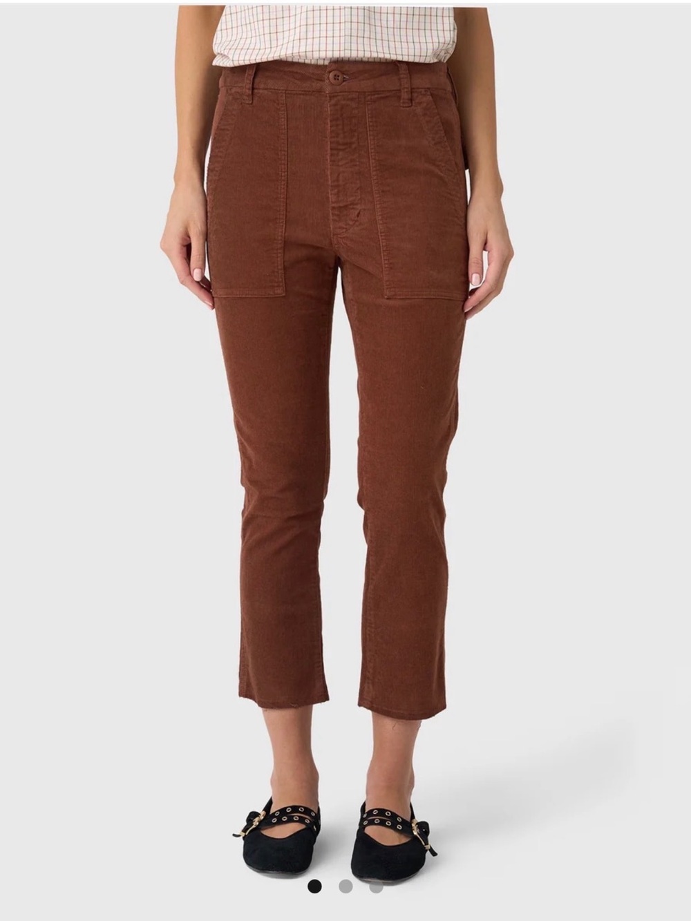 AMO Brown Cropped Corduroy Jeans